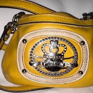 Kathy Van Zeeland Mustard Genuine Leather Crossbody